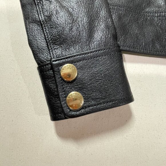 NWOT COACH Applique Yoke Collarless Leather Jacket Size 0 Black MSRP $1295 - Picture 12 of 14